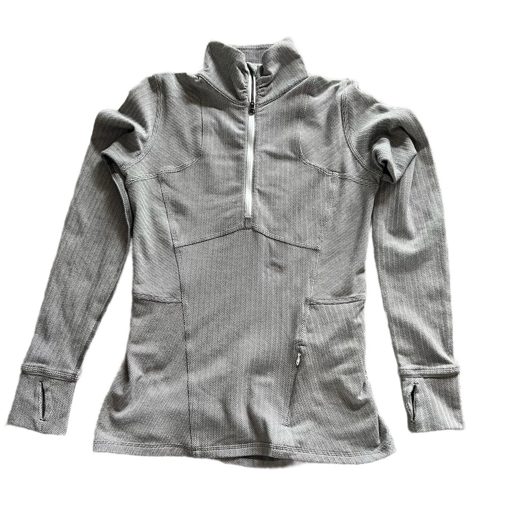 lululemon athletica Heather Gray Quarter-Zip Long Sleeve Top